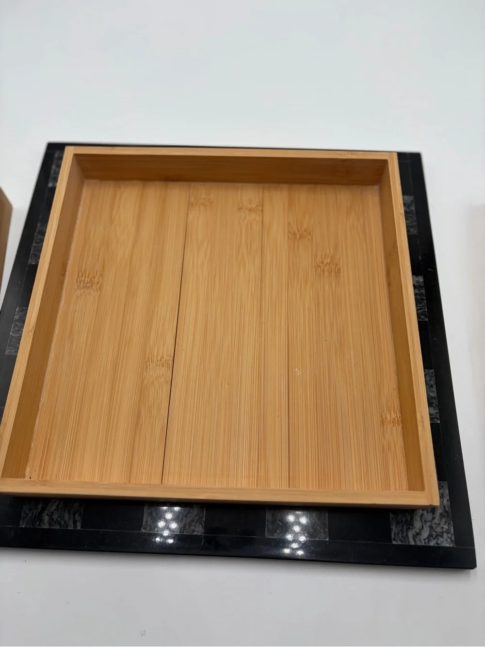 Bamboo 4-Compartment Trinket Tray- Natural